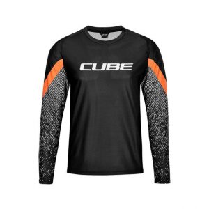 CUBE MAGLIA EDGE ROUND NECK JERSEY BLACK ORANGE